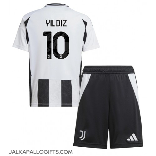 Juventus Kenan Yildiz #10 Koti Peliasu Lasten 2024-25 Lyhythihainen (+ Lyhyet housut)